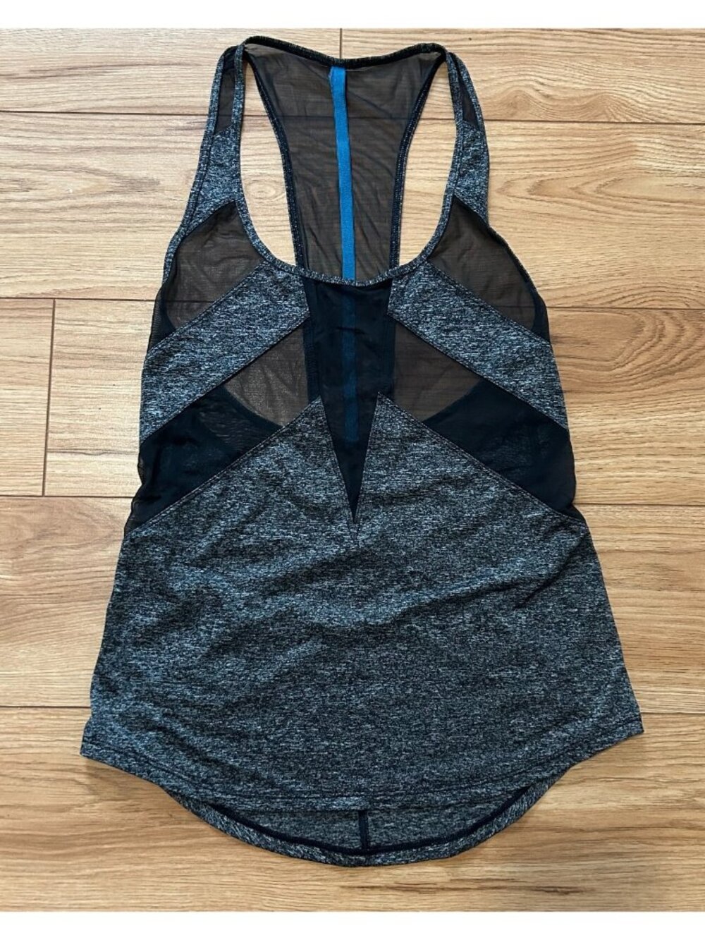 Lululemon If You're Lucky Tank Women's 4? Heathered Black Mesh Racerback Loose